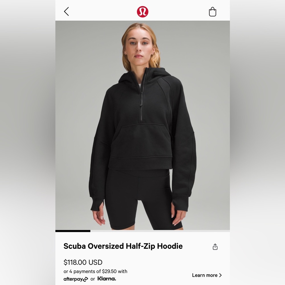 Lululemon Scuba Oversized Half Zip Hoodie